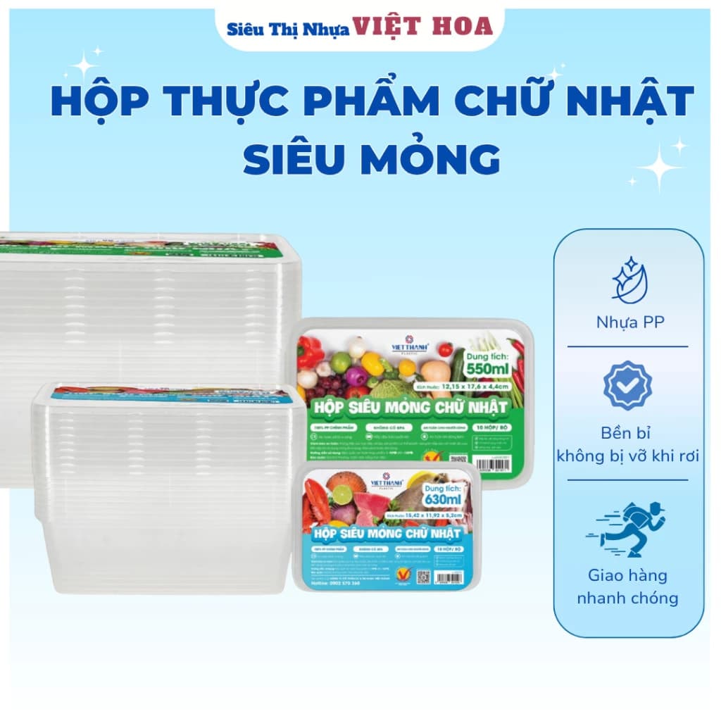 Hộp siêu mỏng chữ nhật 750ML